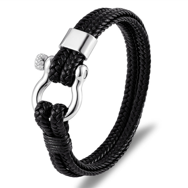 RUGGED ALLURE LEATHER BRACELET