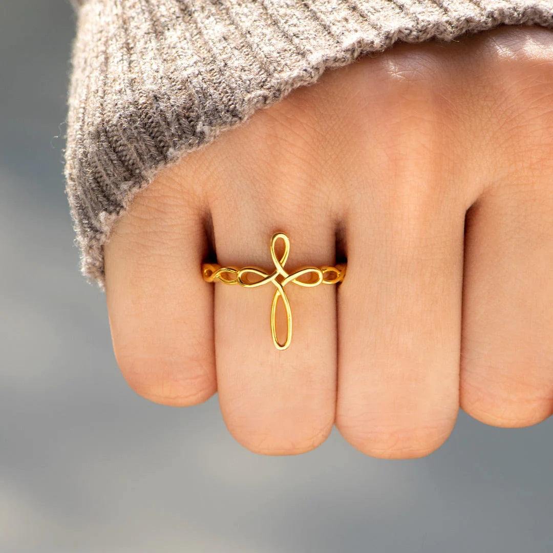 MOTHER AND DAUGHTER - THIS CROSS REPRESENTS OUR BOND - CELESTIAL SPLENDOR CROSS RING