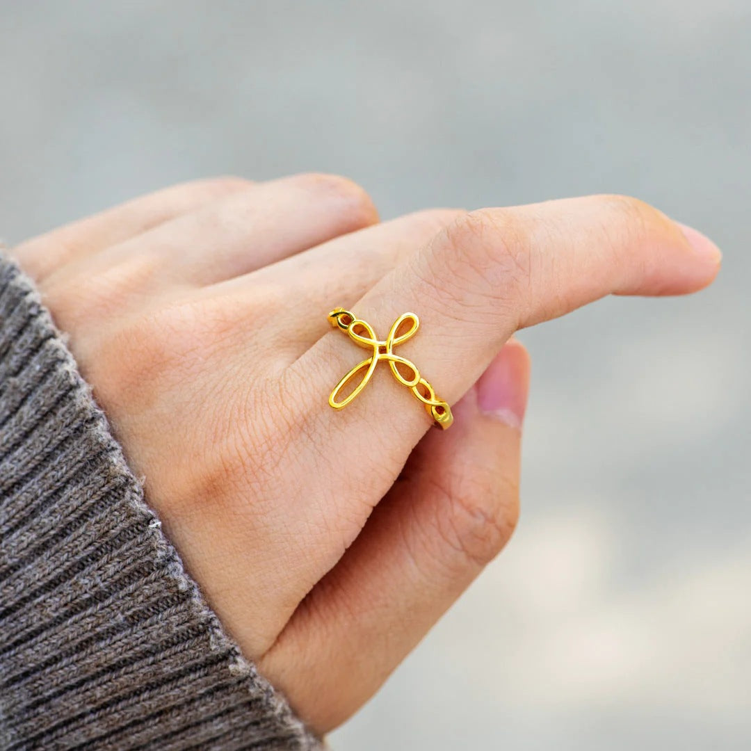 MOTHER AND DAUGHTER - THIS CROSS REPRESENTS OUR BOND - CELESTIAL SPLENDOR CROSS RING