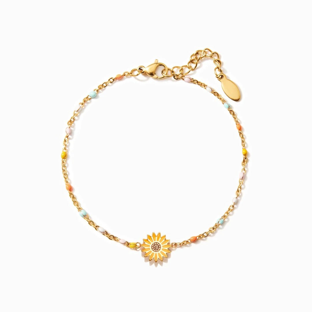 TO MY GRANDDAUGHTER - THE SUNSHINE OF MY LIFE - SUNFLOWER CHARM BRACELET