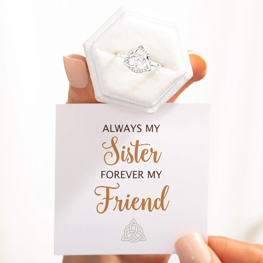 ALWAYS MY SISTER - CELTIC TRINITY DIAMOND RING