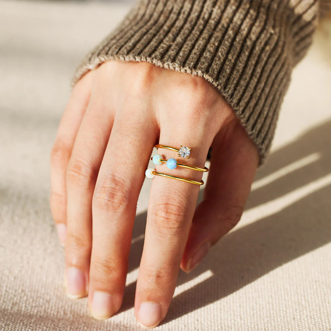 TO MY DAUGHTER - YOUR ANXIETY IS LYING TO YOU - ETHEREAL OPAL SPIRAL RING