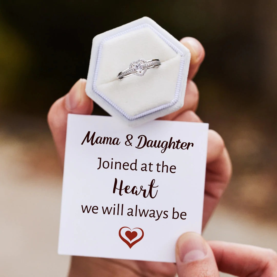 MAMA AND DAUGHTER - JOINED AT THE HEART - CELESTIAL LOVE DIAMOND RING SET