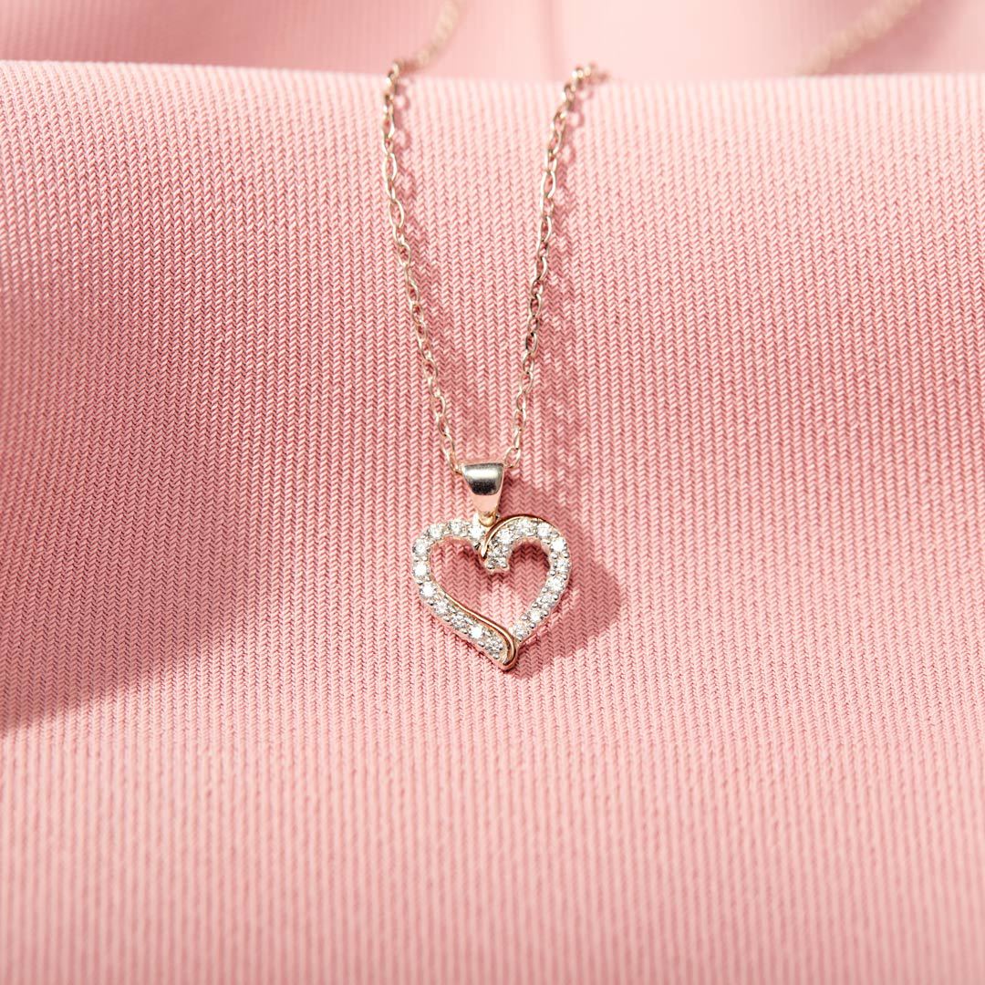 TO MY DAUGHTER - THE STRENGTH OF MY LOVE TO YOU - DIAMOND HEART PENDANT NECKLACE