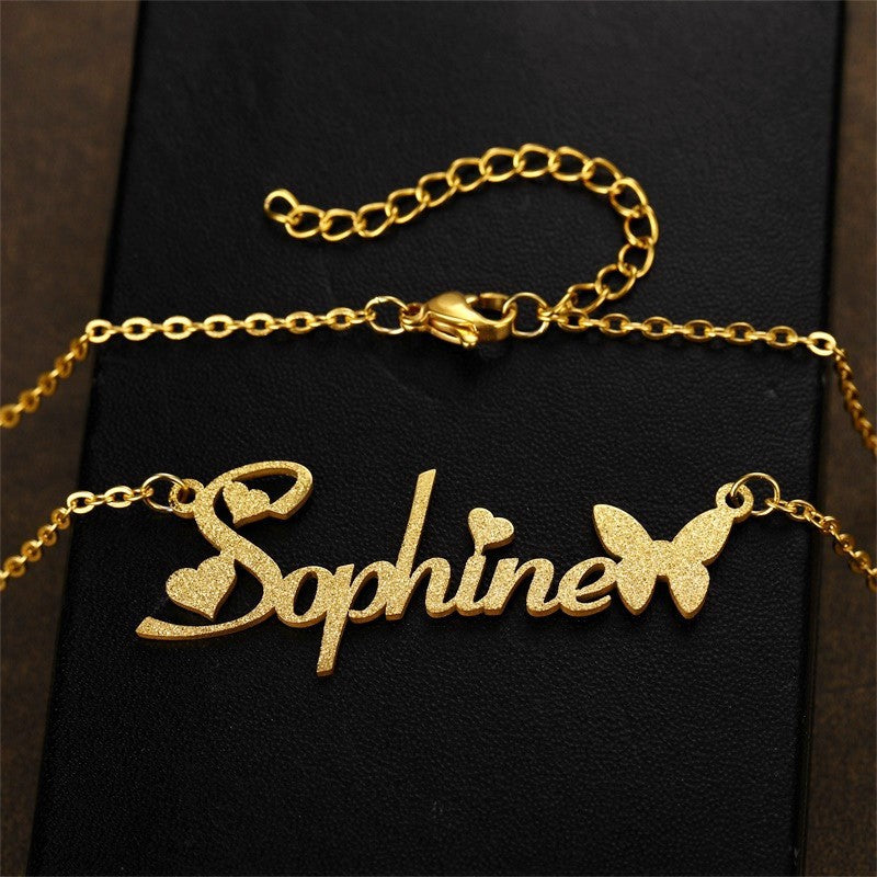 The Sparkling Butterfly Name Necklace