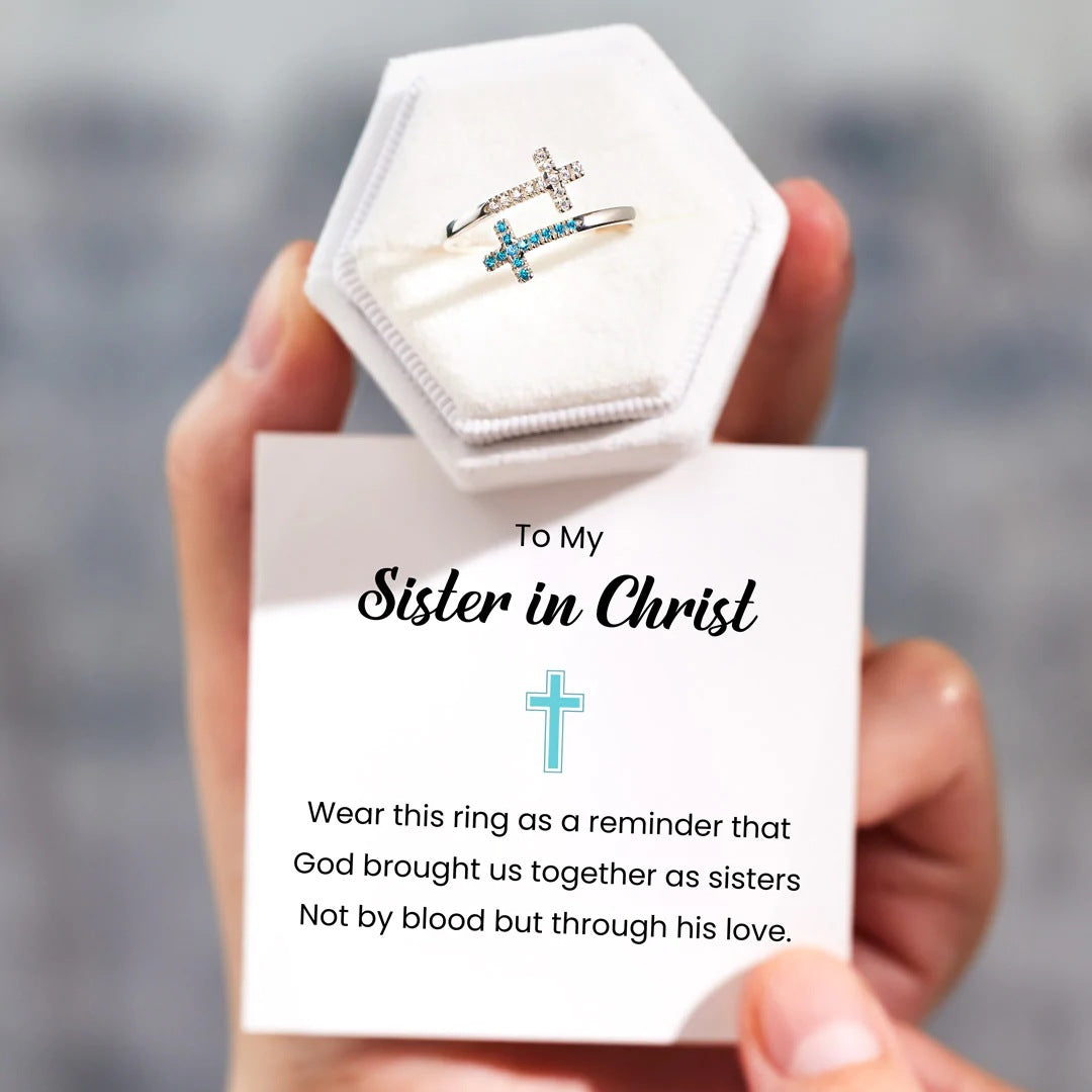 SISTER IN CHRIST - GOD BOUGHT US TOGETHER - HEAVENLY CROSS RING