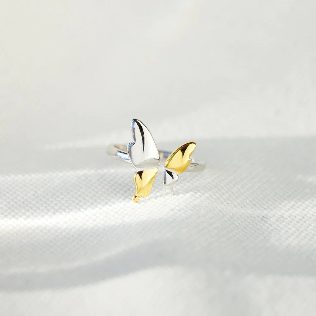 BUTTERFLIES RISING - TAKE TIME TO GROW AND HEAL - WHIMSICAL BUTTERFLY RING