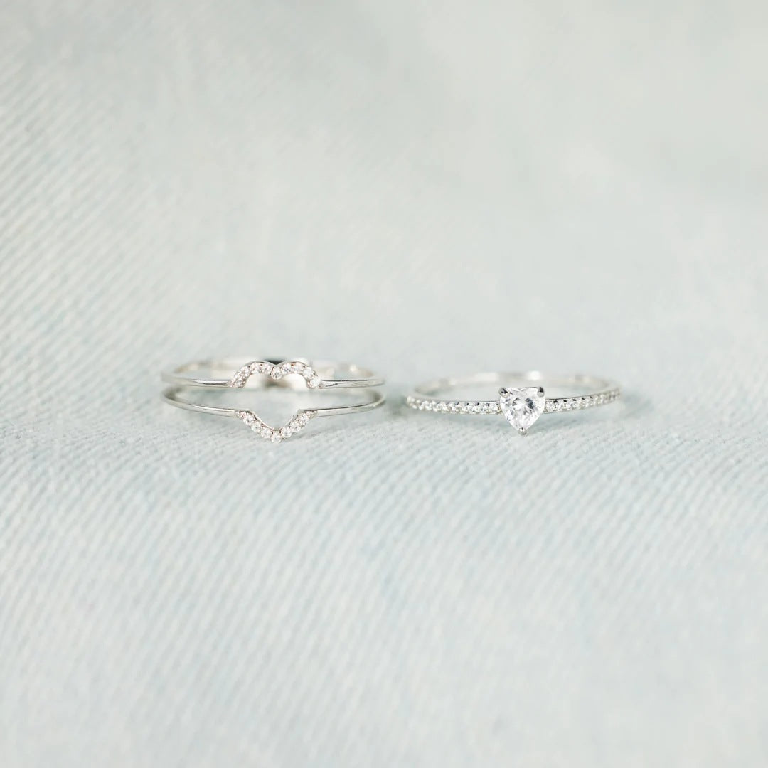 MAMA AND DAUGHTER - JOINED AT THE HEART - CELESTIAL LOVE DIAMOND RING SET