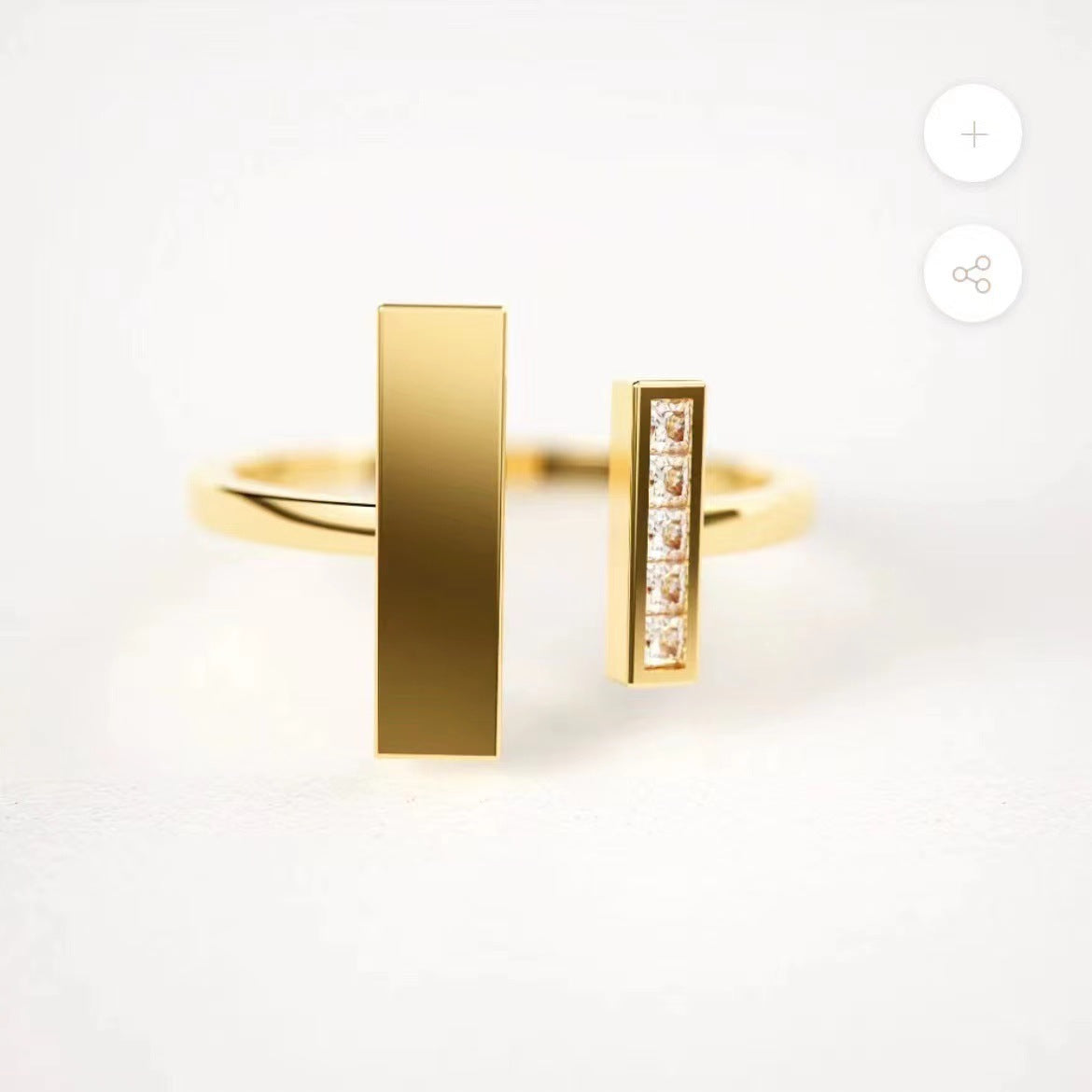 THROUGH THICK AND THIN - MOTIVATIONAL MODERN MINIMALIST GEOMETRIC RING