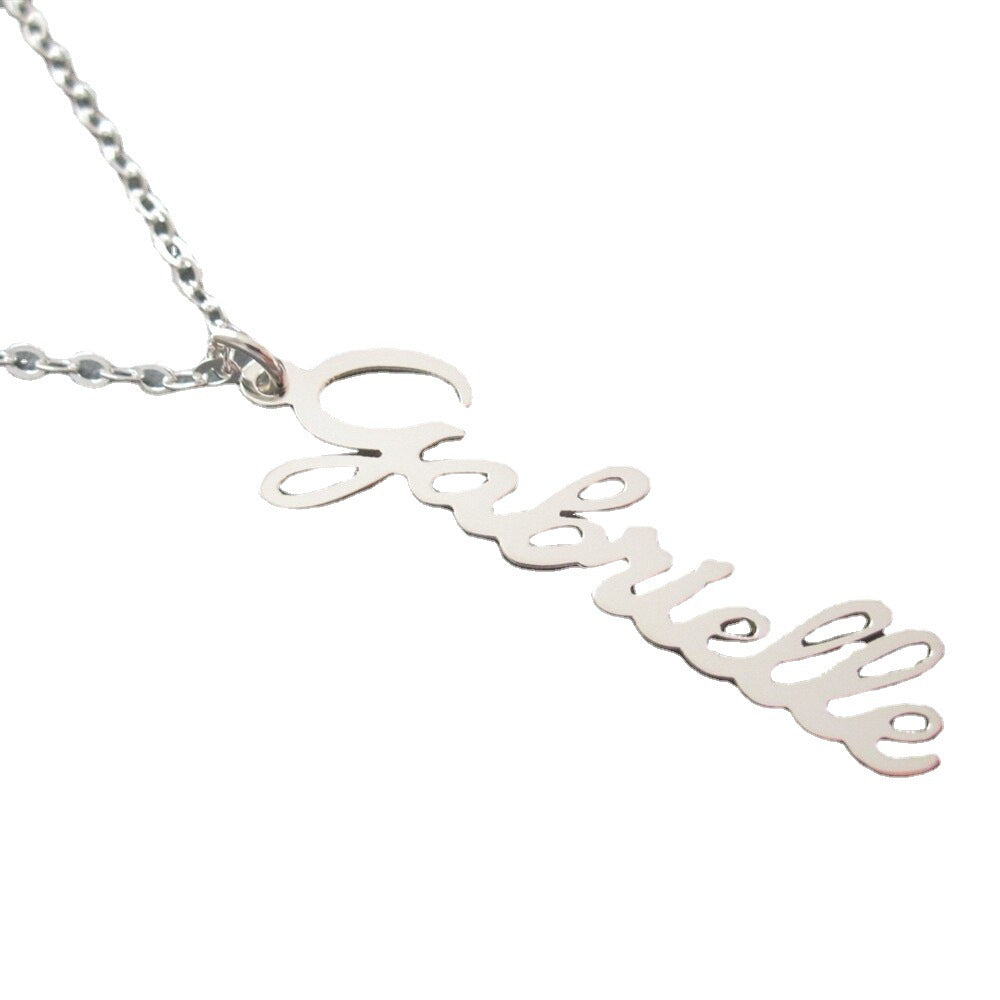 The Vertical Script Name Necklace