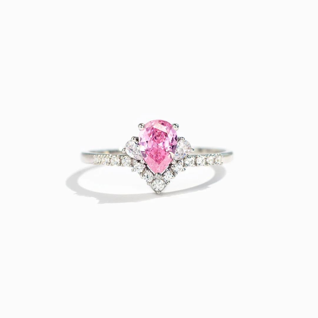 OUR JOURNEY TOGETHER - ROSE QUARTZ DIAMOND TRILOGY RING