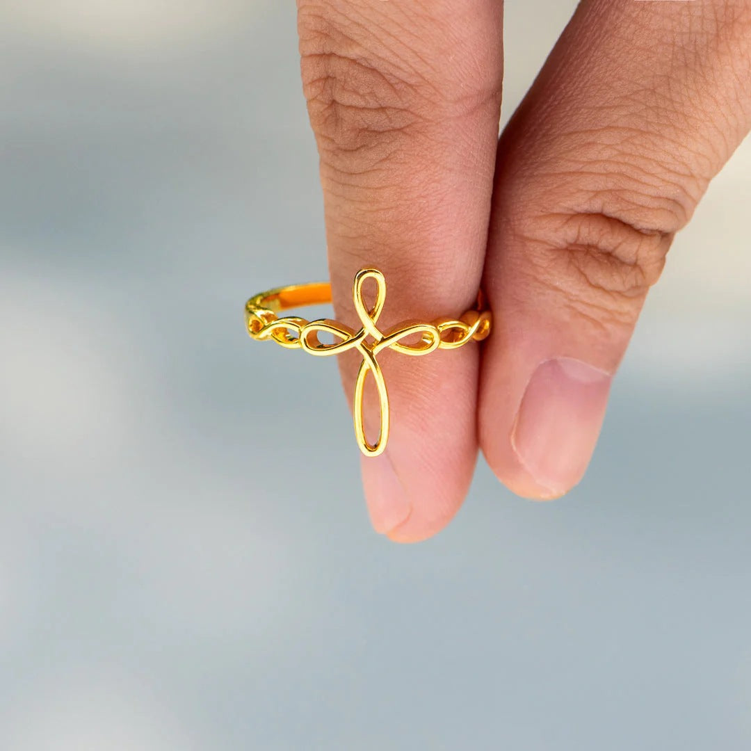 MOTHER AND DAUGHTER - THIS CROSS REPRESENTS OUR BOND - CELESTIAL SPLENDOR CROSS RING