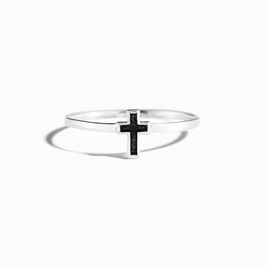 TO MY DAUGHTER - ALWAYS REMEMBER - FAITH CROSS STERLING SILVER RING