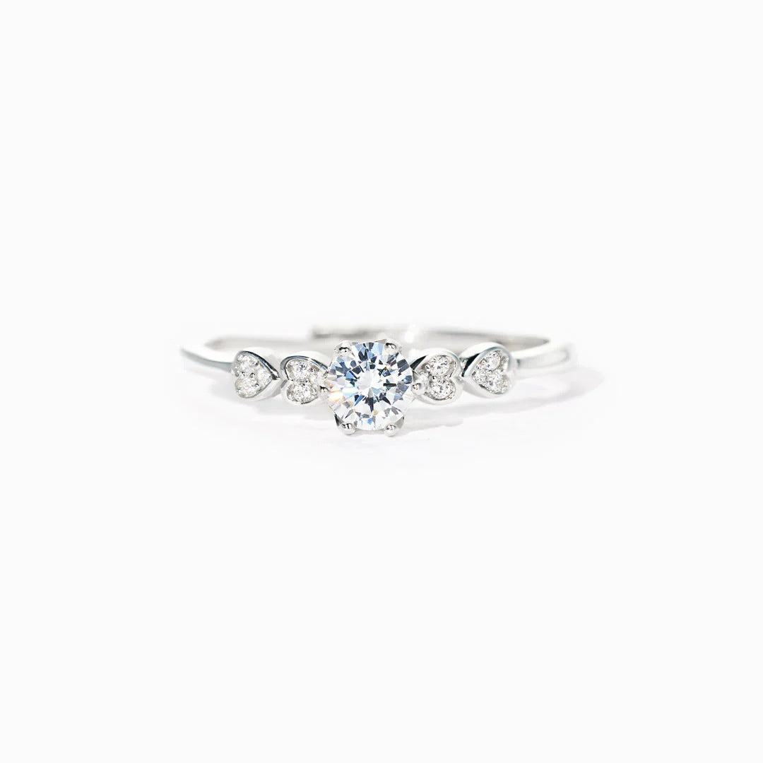 I LOVE YOU - IN MULTI LANGUAGES - DELICATE DIAMOND CLUSTER RING