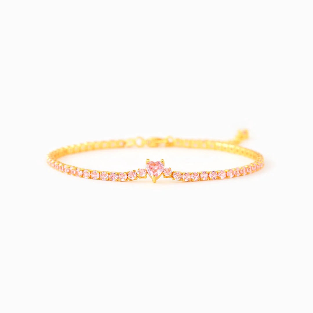 DISTANCE MEANS SO LITTLE - RADIANT HEARTFELT CRYSTAL BRACELET