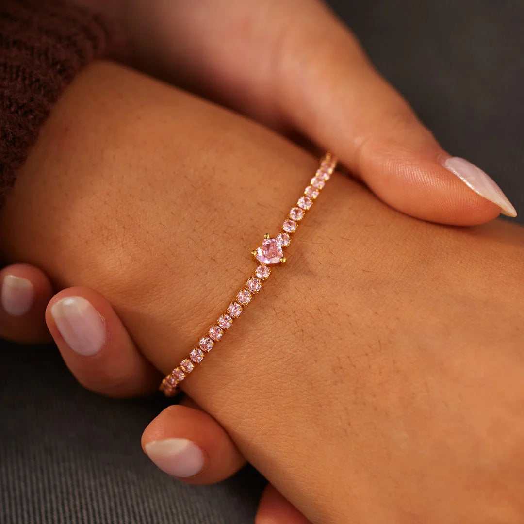 DISTANCE MEANS SO LITTLE - RADIANT HEARTFELT CRYSTAL BRACELET