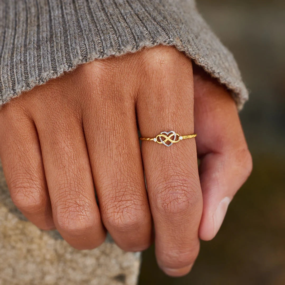 MOTHER AND DAUGHTER - BEST FRIENDS FOREVER - INTERTWINED HEARTS RING