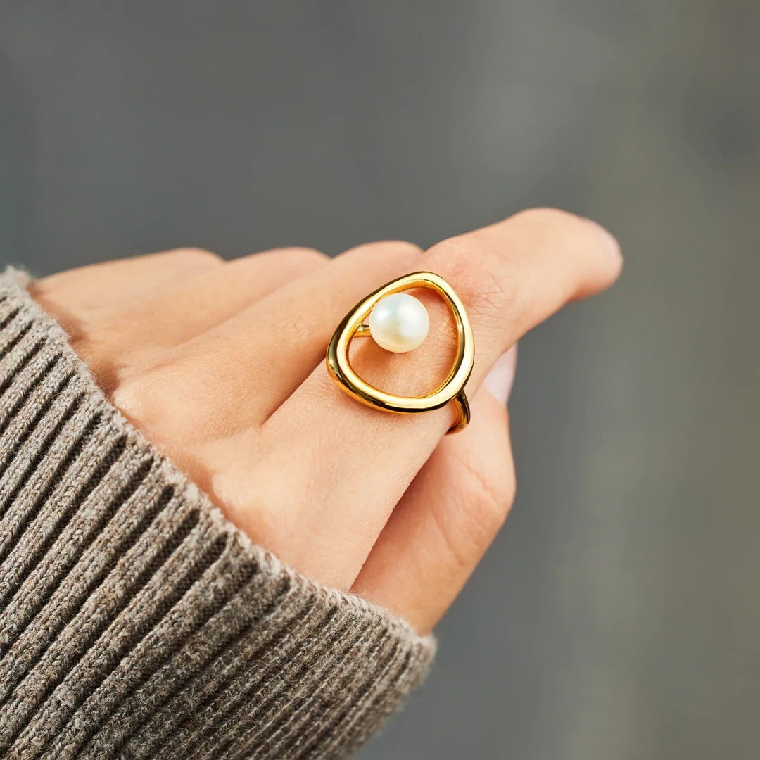 PEARLS - LET THIS RING GIVE YOU STRENGTH - ENCHANTING PEARL EMBRACE RING