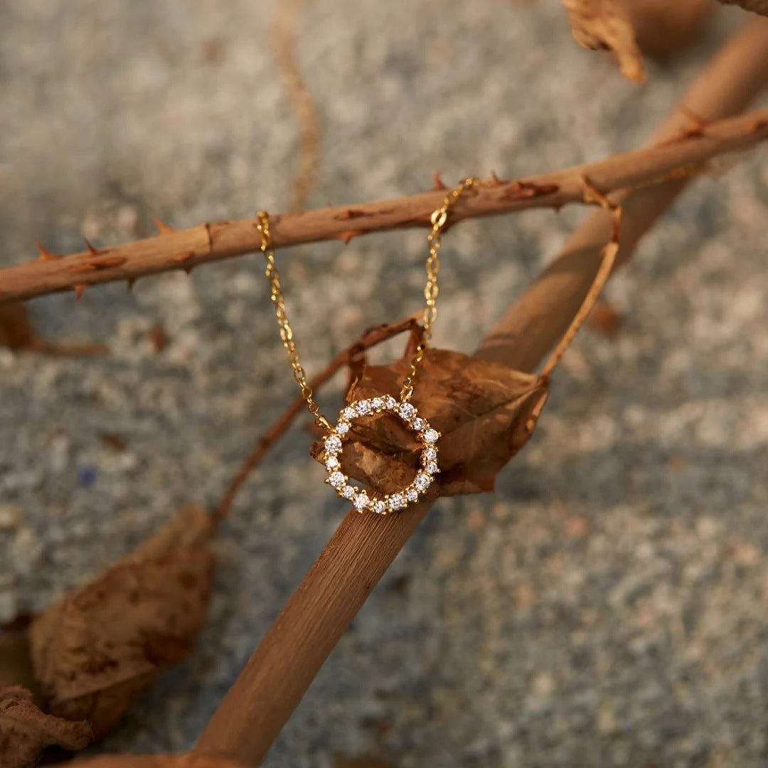 DEAR FRIEND - LIFE IS A CIRCLE - RADIANT CIRCLE PENDANT NECKLACE