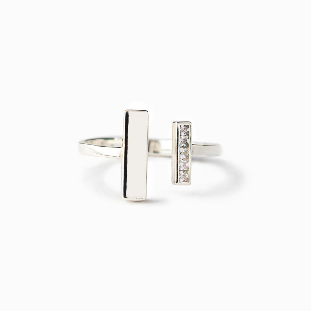 THROUGH THICK AND THIN - MOTIVATIONAL MODERN MINIMALIST GEOMETRIC RING