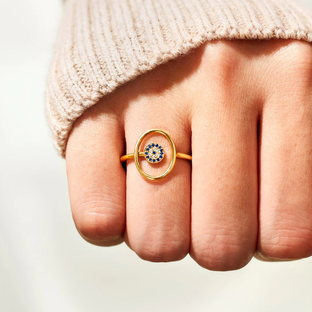 EVIL EYE  - PROTECTING  YOU - RADIANT ECLIPSE RING