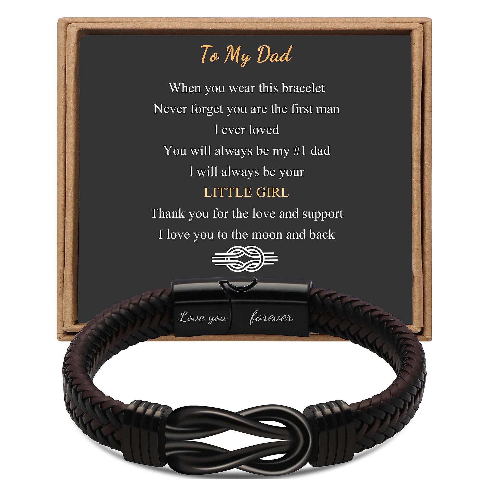 LOVE YOU FOREVER -  LEATHER LOVE KNOT BRACELET