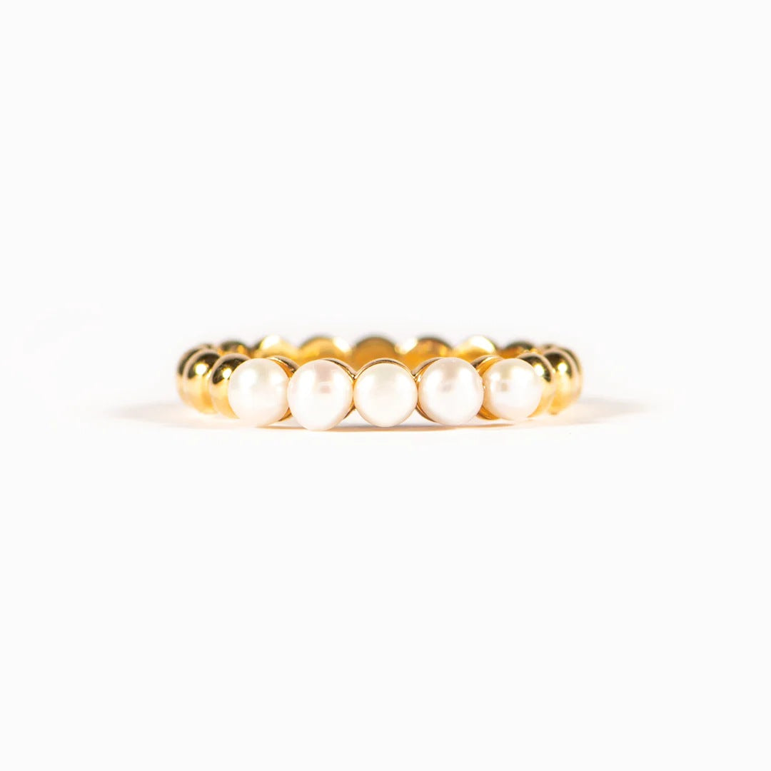 PEARLS OF STRENGTH - GOLDEN PEARL ETERNITY BAND