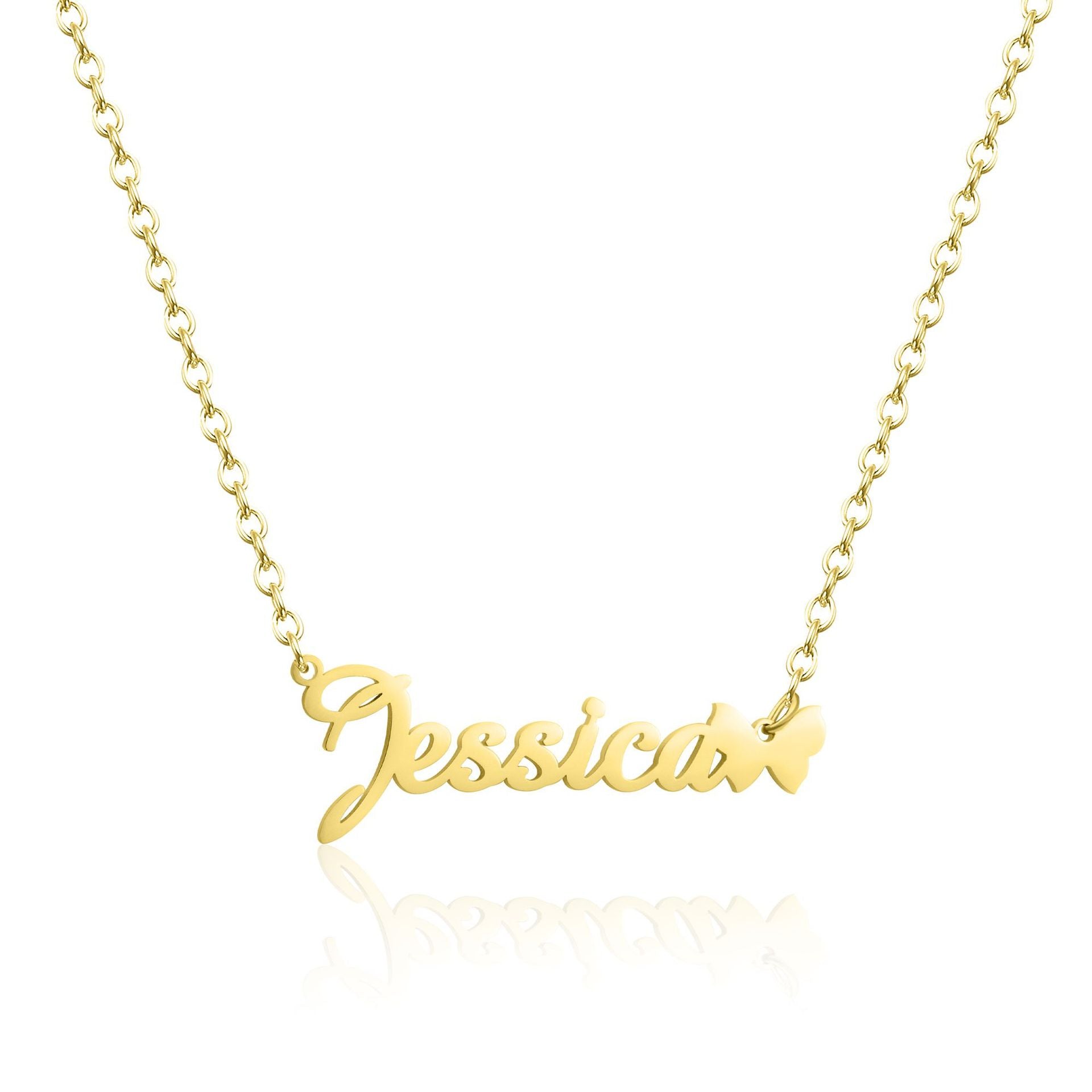 The Personalized Name Necklace with Butterfly Charm