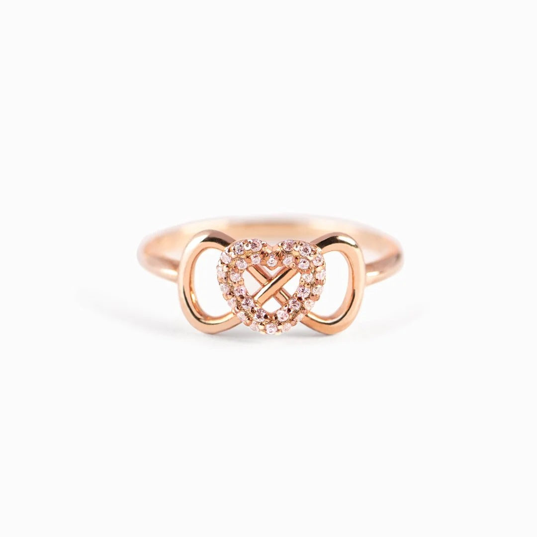 I LOVE YOU - MERRY CHRISTMAS - ROSE GOLD LOVE KNOT RING