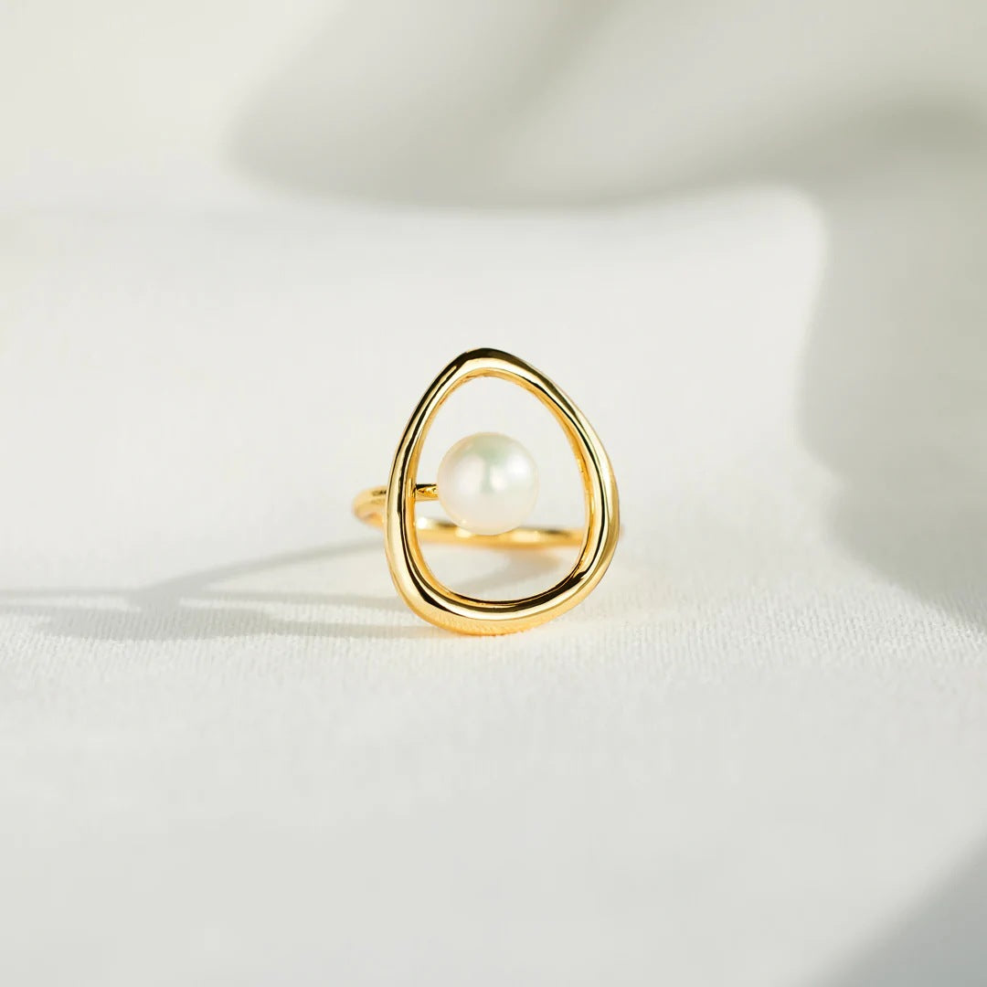 PEARLS - LET THIS RING GIVE YOU STRENGTH - ENCHANTING PEARL EMBRACE RING