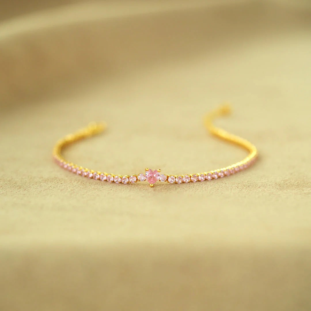 DISTANCE MEANS SO LITTLE - RADIANT HEARTFELT CRYSTAL BRACELET