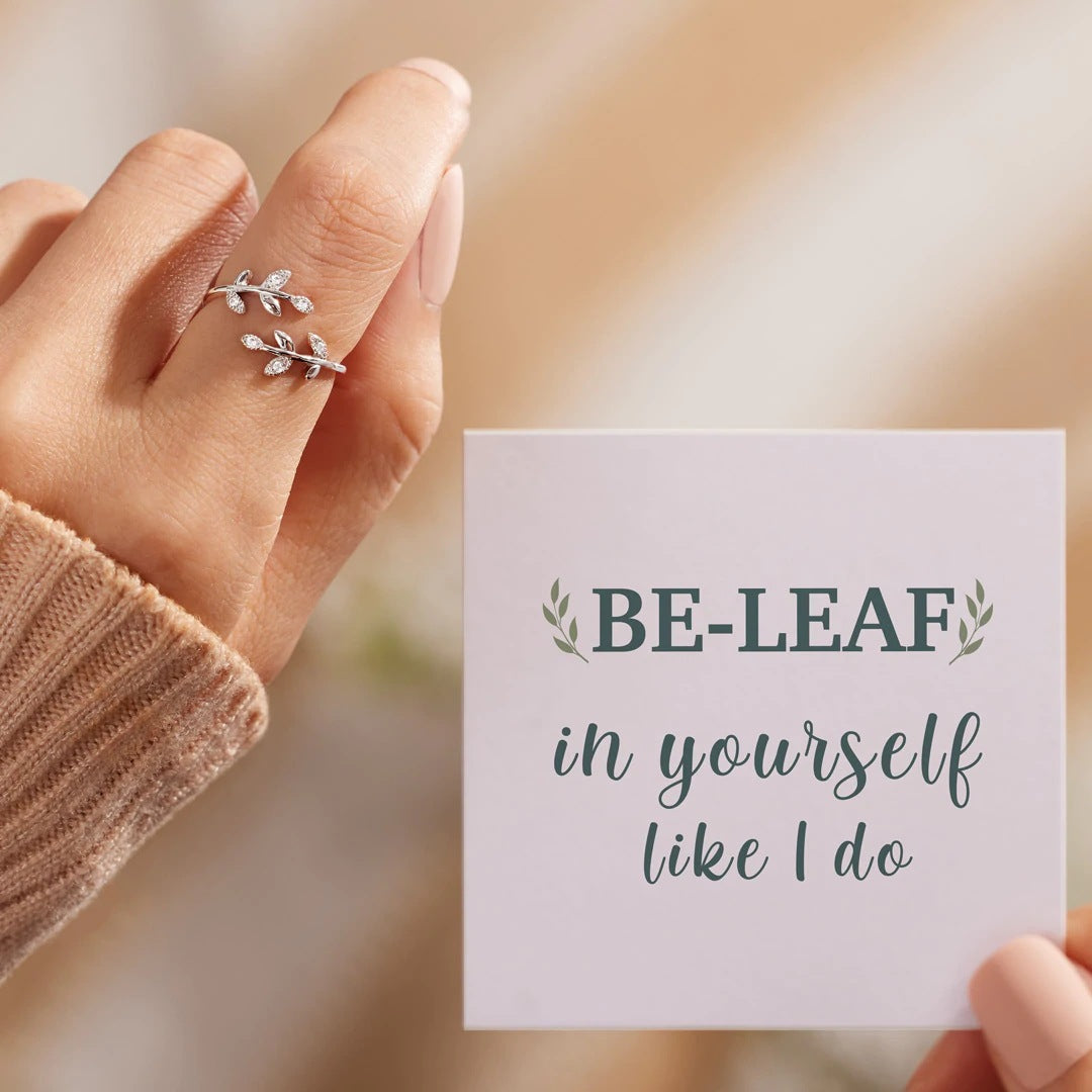 BELEAF IN YOURSELF LIKE I DO - GOLDEN VINE WRAP RING