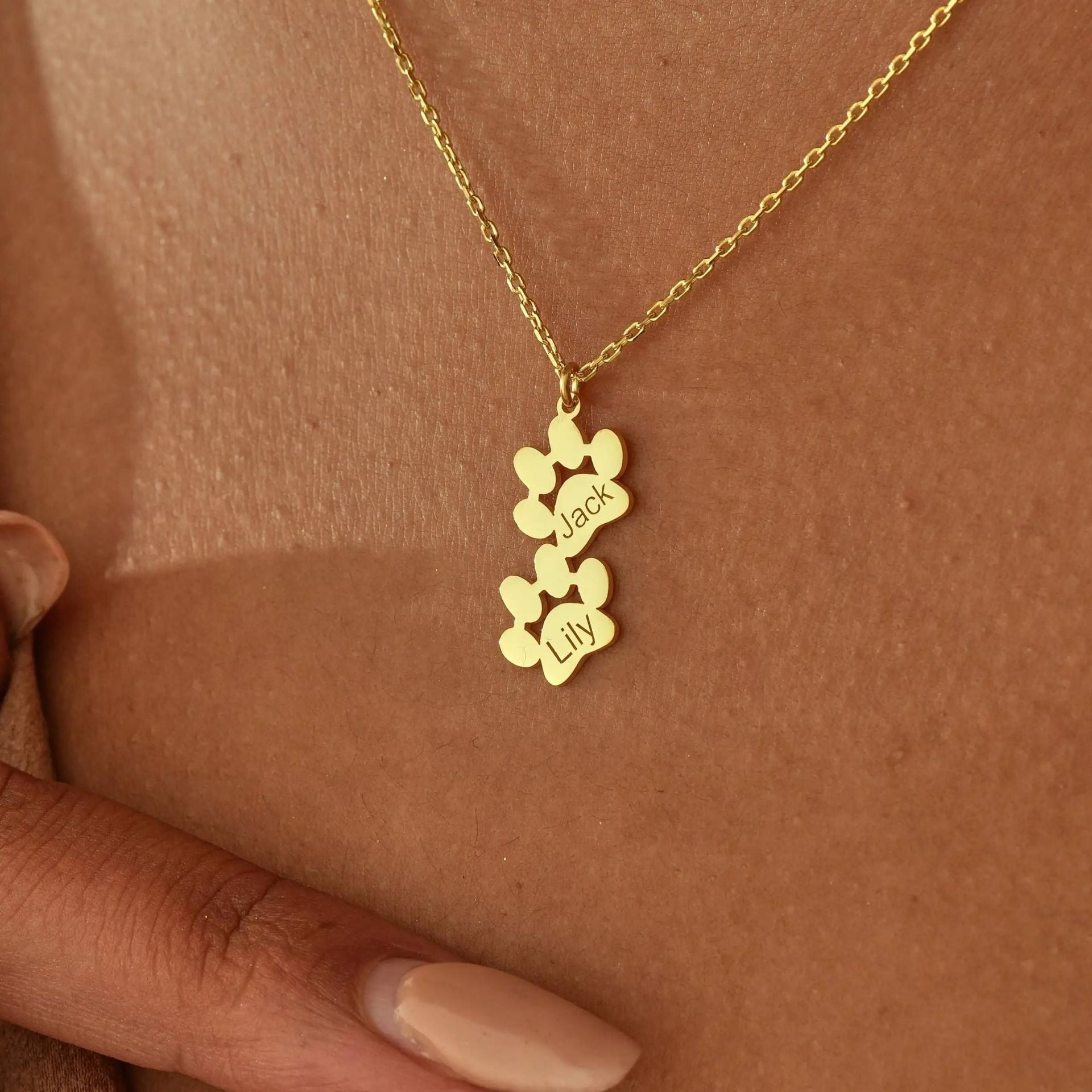 The Paw Print Family Necklace