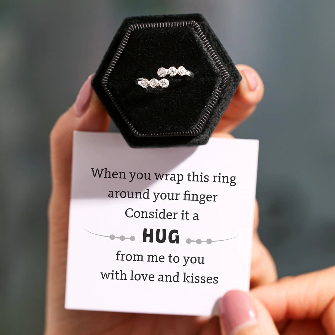 WRAP YOUR RING AROUND YOUR FINGER - HUGS AND KISSES RING