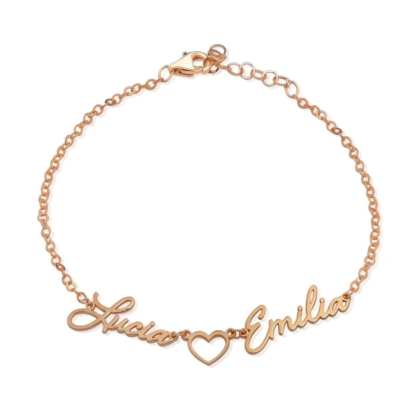 The Double Name Heart Bracelet