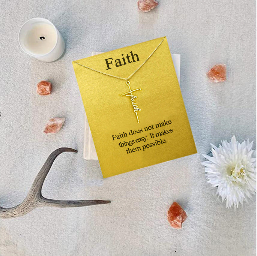 FAITH - MAKES THEM POSSIBLE - EVERLASTING FAITH CROSS PENDANT