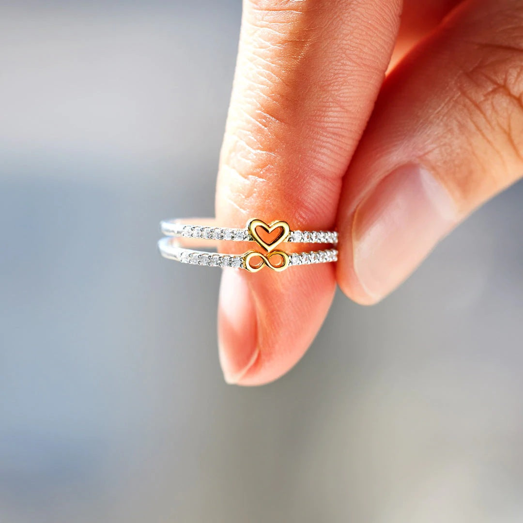 MOTHER AND DAUGHTER - ONE FOR YOU ONE FOR ME - ETERNAL LOVE DIAMOND BAND SET