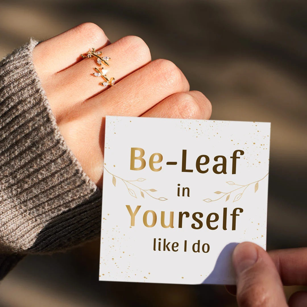 BE-LEAF IN YOURSELF - SPARKLING BRANCH RING