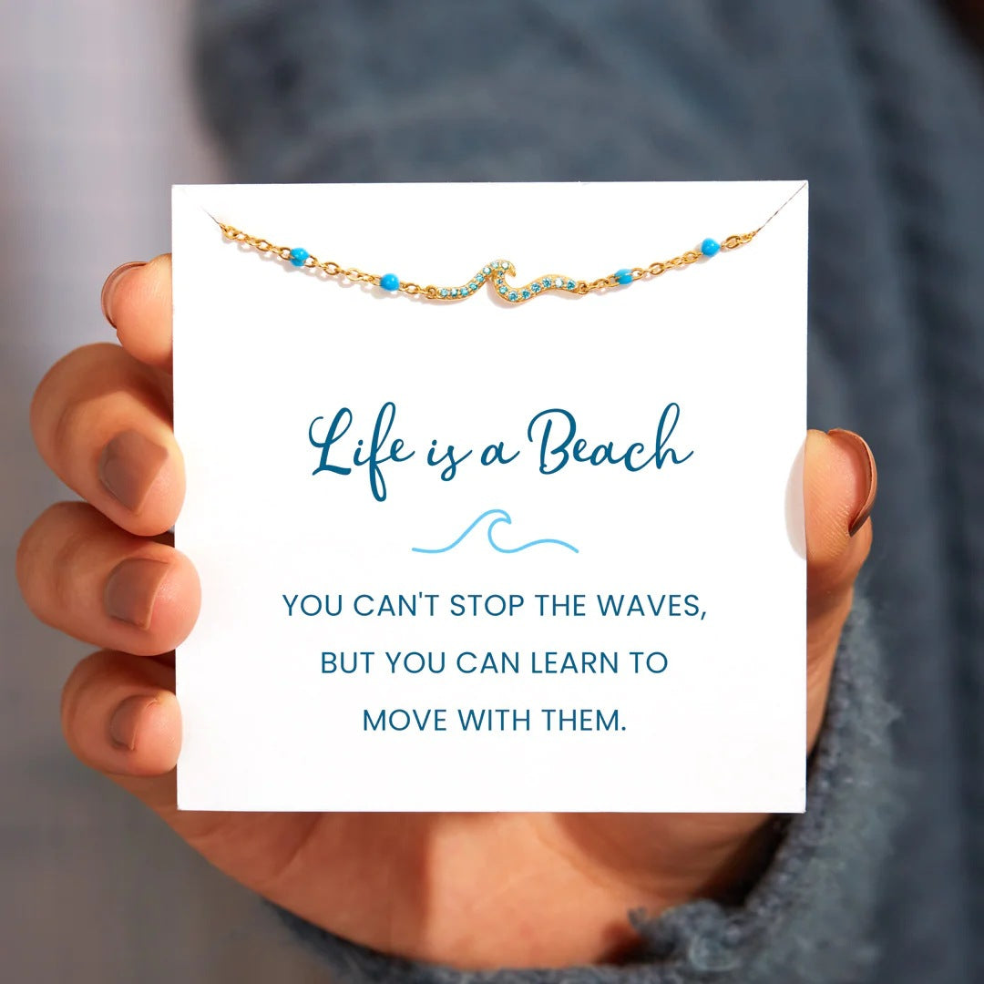 LIFE IS A BEACH - MOVE WITH THE WAVES - AZURE HORIZON BRACELET