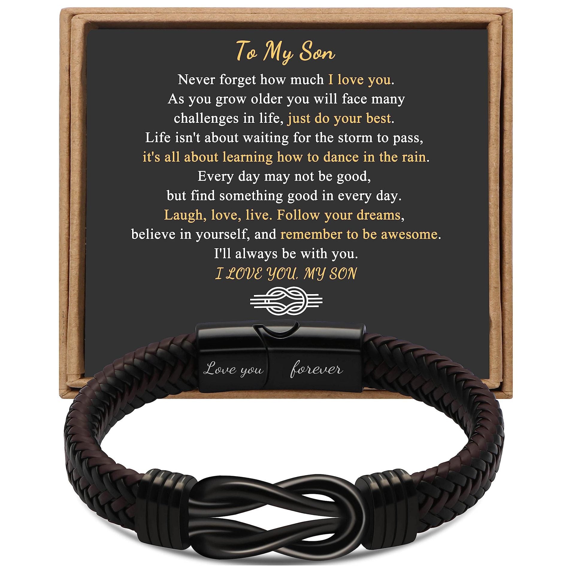 LOVE YOU FOREVER -  LEATHER LOVE KNOT BRACELET