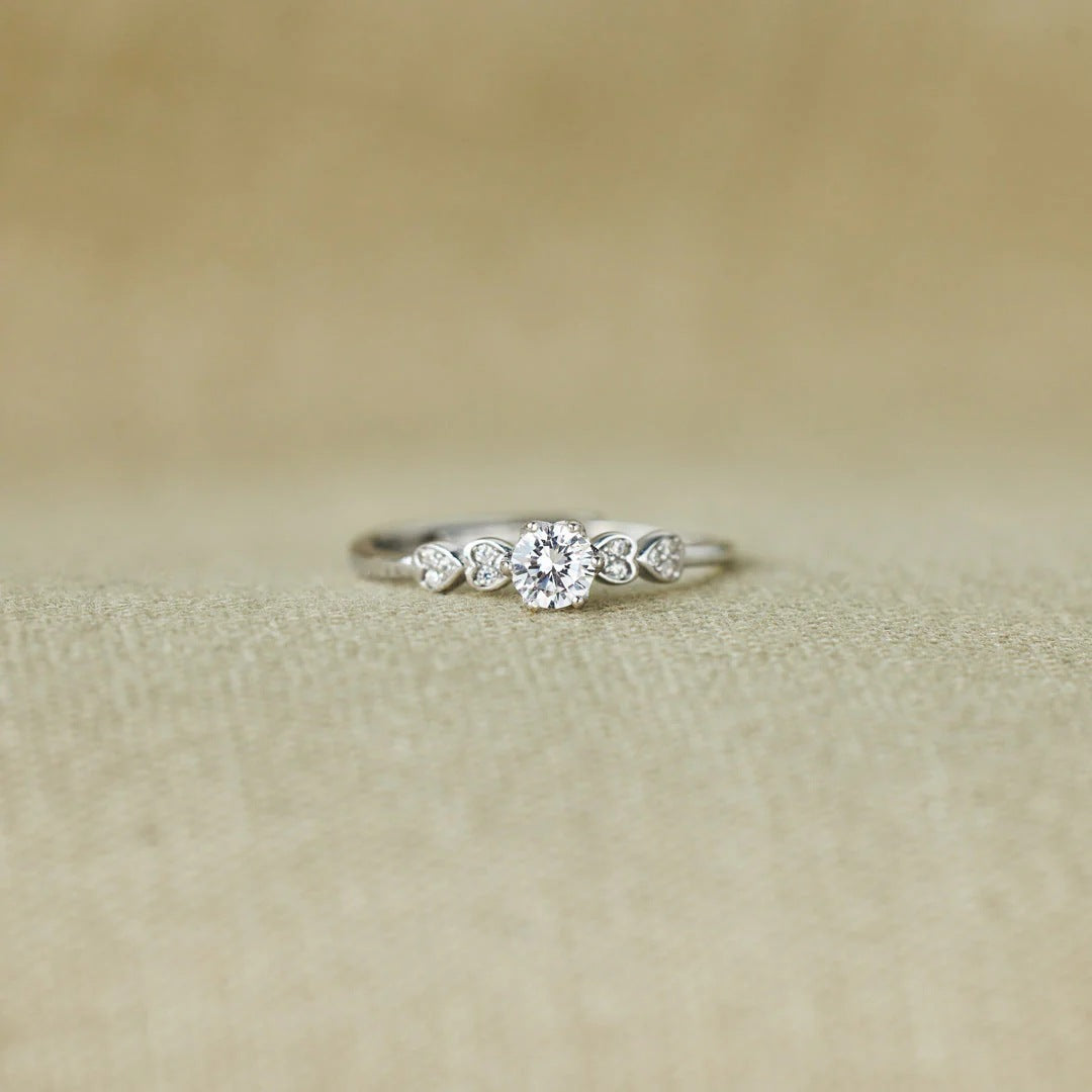 I LOVE YOU - IN MULTI LANGUAGES - DELICATE DIAMOND CLUSTER RING