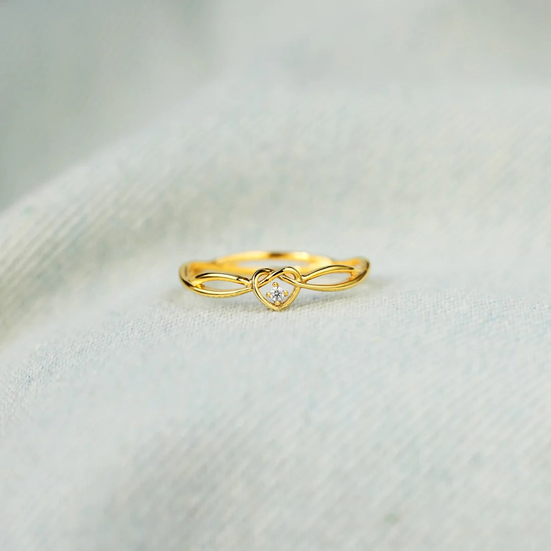 MY HEART - YOUR HEART IS PRECIOUS GOLD - ENTWINED ELEGANCE RING