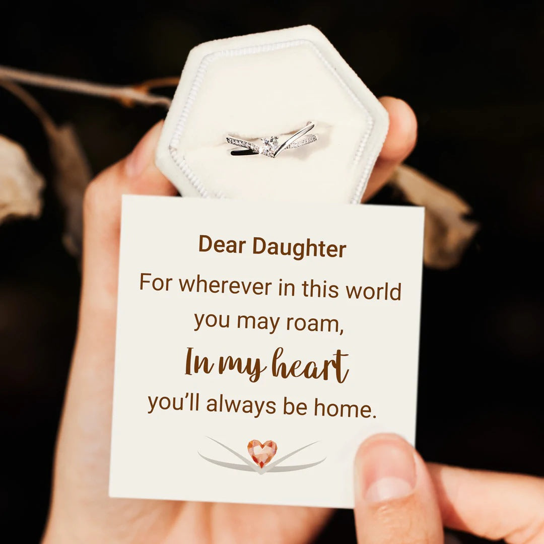 TO MY DAUGHTER - ROAM IN MY HEART RADIANT CHEVRON DIAMOND RING