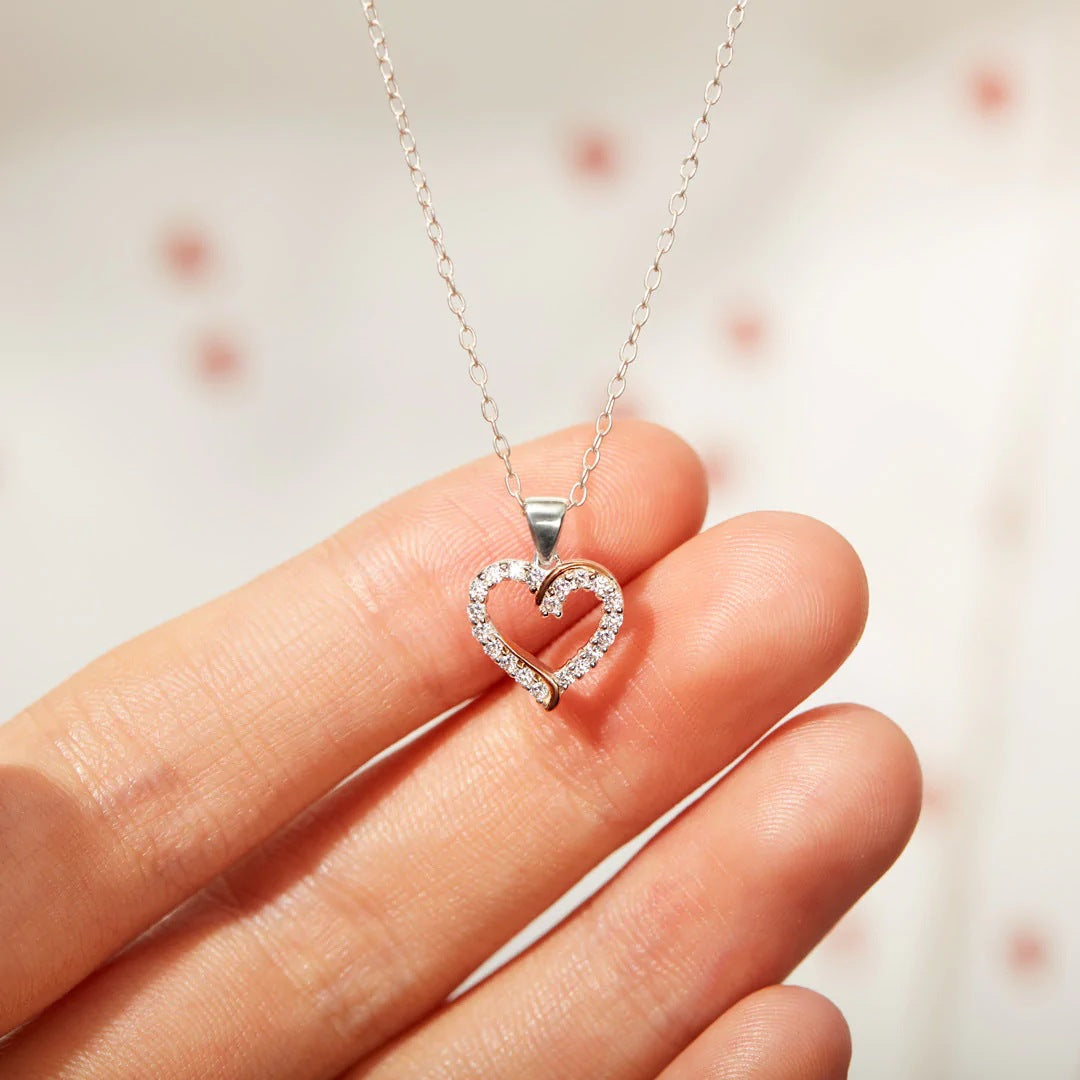 TO MY DAUGHTER - THE STRENGTH OF MY LOVE TO YOU - DIAMOND HEART PENDANT NECKLACE