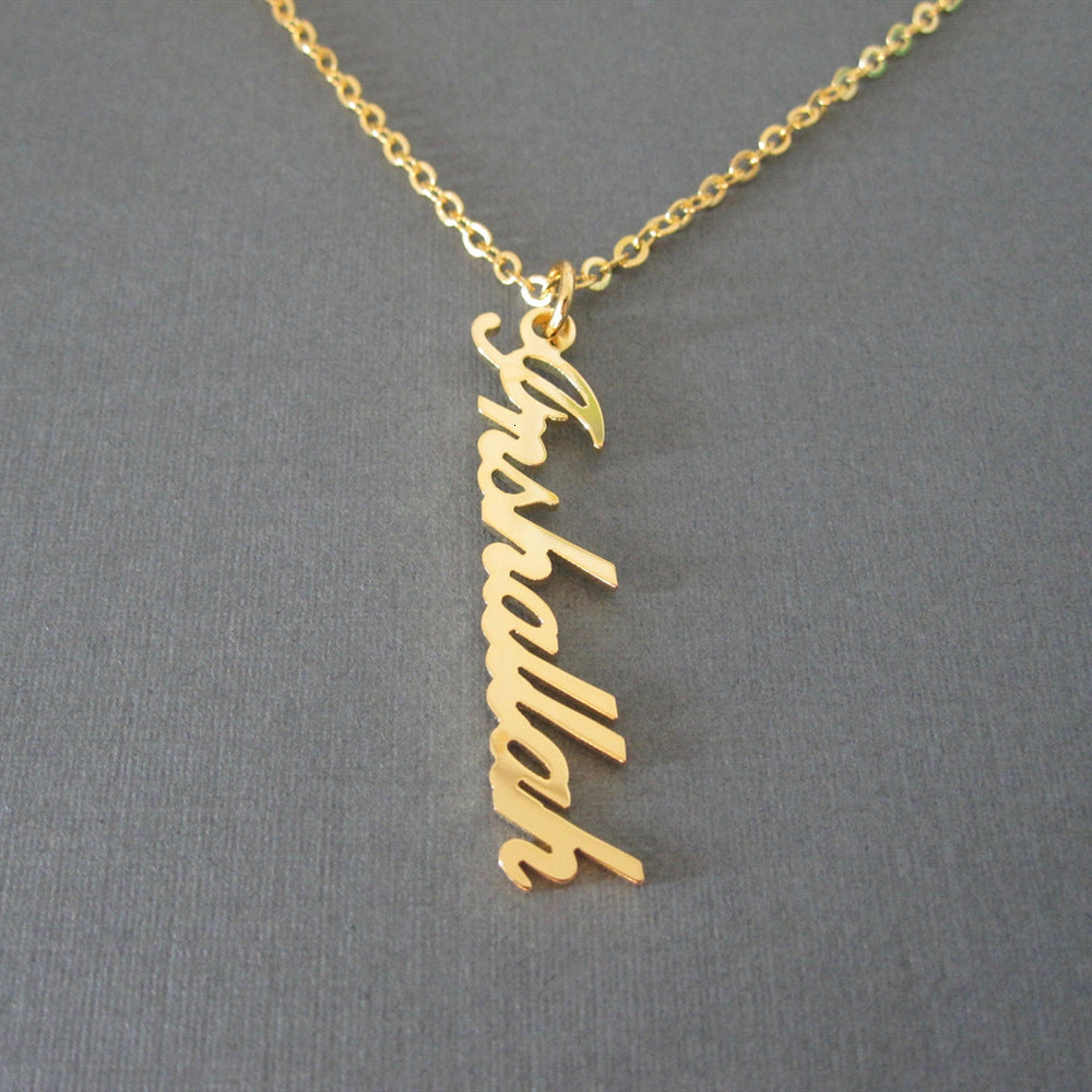 The Vertical Script Name Necklace