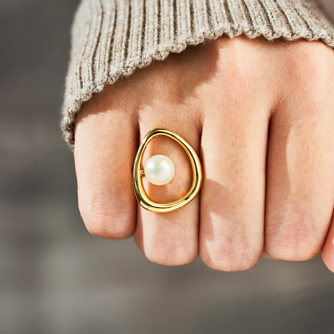 PEARLS - LET THIS RING GIVE YOU STRENGTH - ENCHANTING PEARL EMBRACE RING