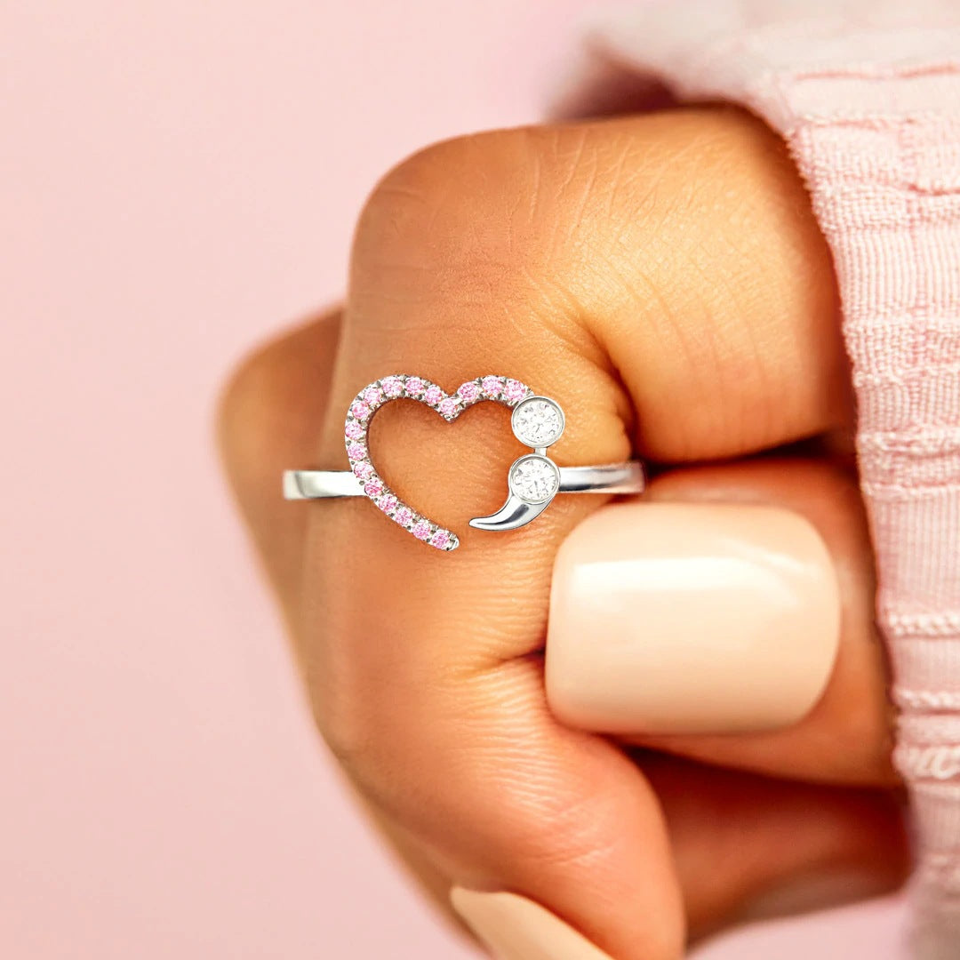 TO MY DAUGHTER - NEVER GIVE UP - SWEETHEART EMBRACE RING