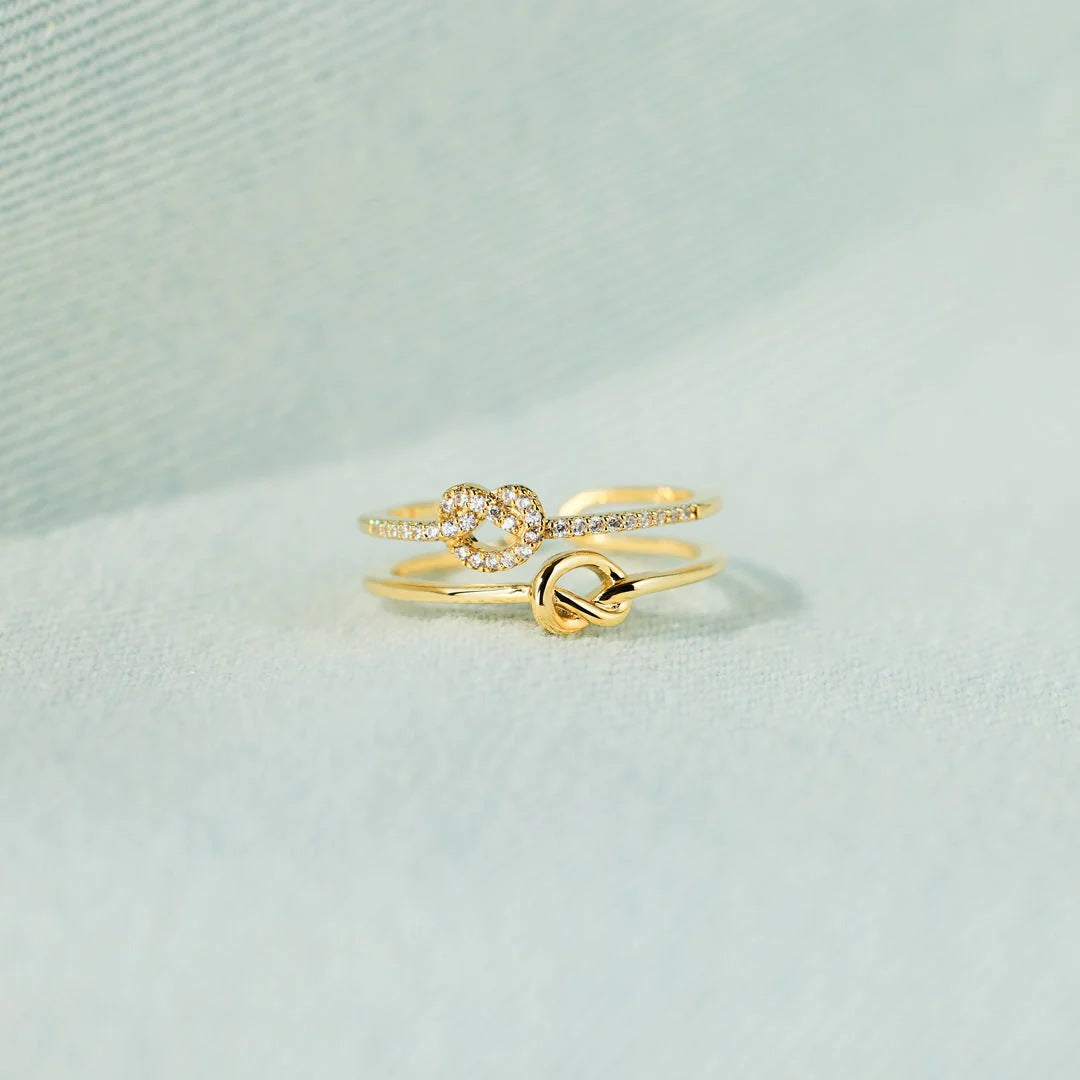 MY WIFE - EVERYDAY SEEMS BEAUTIFUL - GOLDEN KNOT ELEGANCE RING SET