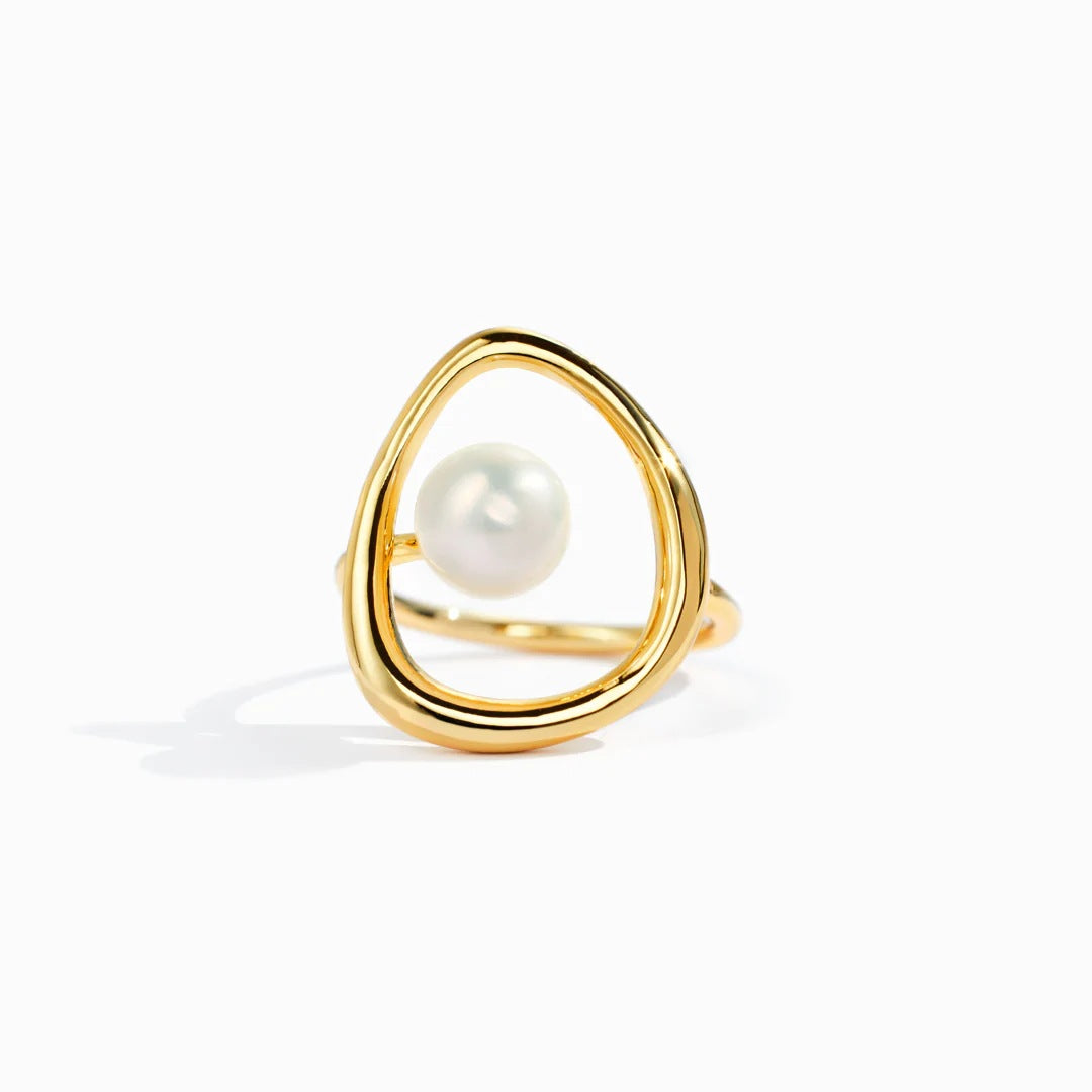 PEARLS - LET THIS RING GIVE YOU STRENGTH - ENCHANTING PEARL EMBRACE RING