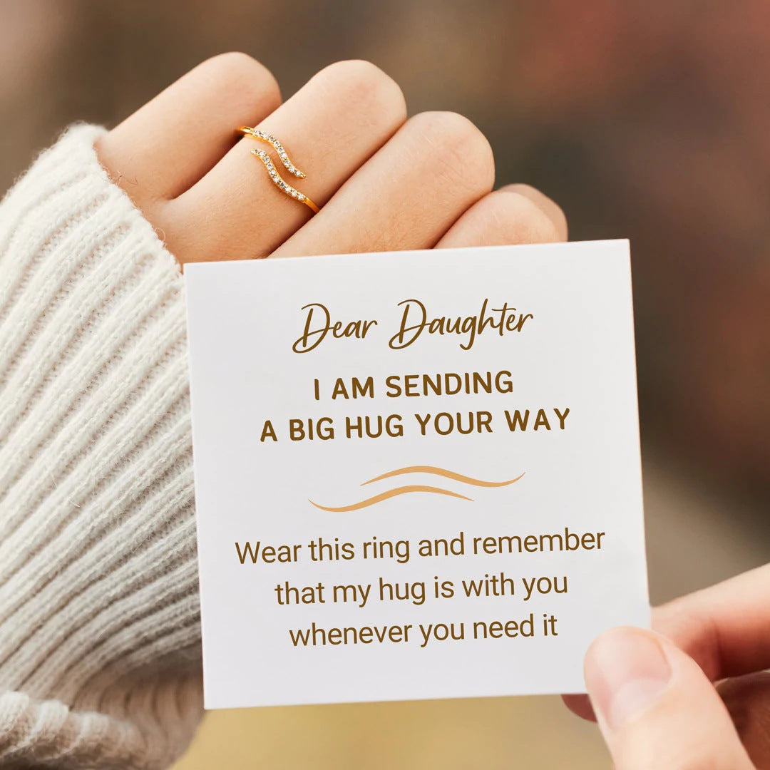 DEAR DAUGHTER - SENDING A BIG HUG YOU WAY - ENCHANTED WAVES RING